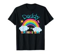 Papà della Birthday Girl Rainbow B-Day Matching Family Maglietta