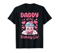 papà della festeggiata Cute Bow Boba Tea Party Family Maglietta