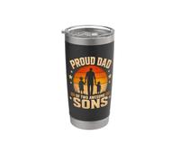 Papà di 2 Ragazzi Orgoglioso Padre Due Sons Fathers Day Bicchiere termico in acciaio inox doppia parete