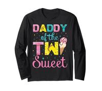 papà di Due Ragazze Promosso per la seconda Volta Daddy Squared Mens Maglia a Manica