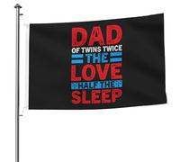 Papà Di Gemelli, Il Doppio Dell'Amore, La Metà Del Sonno Garden Flag Durevole Bandiere Di Benvenuto Divertente Bandiera Da Cortile Per All'Aperto Fattoria Esterni 90X150 Cm