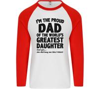Papà Di il più Grande Daughter Festa Del Papà Uomo L/S Baseball T-Shirt