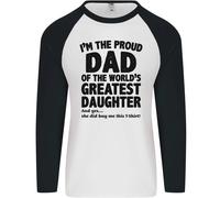 Papà Di il più Grande Daughter Festa Del Papà Uomo L/S Baseball T-Shirt