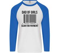 Papà Di Ragazze Scan Per Pagamento Papà Giorno Uomo L/S Baseball T-Shirt