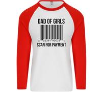 Papà Di Ragazze Scan Per Pagamento Papà Giorno Uomo L/S Baseball T-Shirt