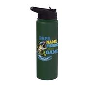 Papà è il nome, la pesca è il mio gioco Stainless Steel Insulated Water Bottle