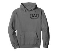 Papà Est 2025 Personalizzato Papà Personalizzato Marito Padre Nonno Felpa con Cappuccio