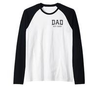 Papà Est 2026 Personalizzato Papà Personalizzato Marito Padre Nonno Maglia con Maniche Raglan