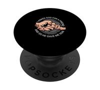 Papà Figlio Padre Festa del papà Papà Papà Ho chiesto a Dio per un padre PopSockets PopGrip Adesivo