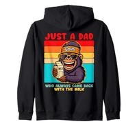 Papa Gorilla, Just A Dad who always came back with the milk Felpa con Cappuccio