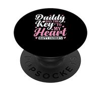Papà ha la chiave del mio cuore, papà felice PopSockets PopGrip Adesivo