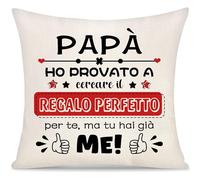 Papà Ho Provato a Cercare il Regalo Perfetto per te Copricuscino Regalo per Uomo Padre da Figlia Figlio Regalo Festa del papà Copricuscini Regali Decorativi Regali di Natale Compleanno (Papà-a)