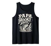Papa Hooks Bass Fishing Dad Vintage Angler Canotta