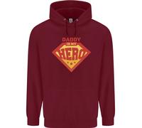 Papà il Mio Eroe Divertente Festa Del Papà Supereroe Bambini Felpa con Cappuccio