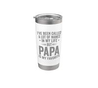Papa Is My Favorite Name Funny Bicchiere termico in acciaio inox doppia parete