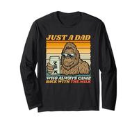 Papa Just A Dad Who Always Came Back with The Milk Bigfoot Maglia a Manica