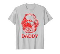 papà Karl Marx Divertente Comunista t-Shirt Maglietta, Uomo, Argento, L