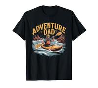 Papa Kayaker Illustrazione Kayak Avventura Fiume Pagaia Maglietta