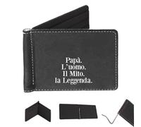 ''Papà la leggenda'' Portafoglio da Uomo Personalizzato con Nome in Pelle Sintetica Nera Idea regalo Festa del papà Nonno Festa dei Nonni Idea regalo Natale Papà Babbo Compleanno