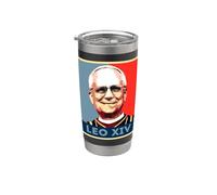 Papa Leo XIV Retro pop art ritratto Bicchiere termico in acciaio inox doppia parete