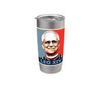 Papa Leo XIV Retro pop art ritratto Bicchiere termico in acciaio inox doppia parete