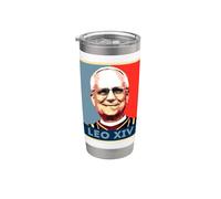 Papa Leo XIV Retro pop art ritratto Bicchiere termico in acciaio inox doppia parete