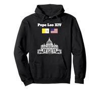 Papa Leone XIV Bandiera americana Città del Vaticano Piazza San Pietro Felpa con Cappuccio