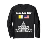 Papa Leone XIV Bandiera americana Città del Vaticano Piazza San Pietro Maglia a Manica