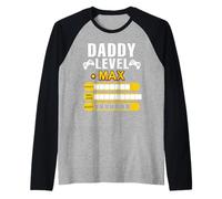Papà Livello Max Forza Cattiva Barzellette Sonno Giocatore Papà Scherzo Maglia con Maniche Raglan