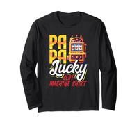 Papa Lucky Slot Machine Camicia Casino Gioco D'Azzardo Vegas Maglia a Manica