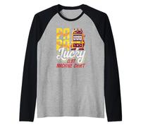 Papa Lucky Slot Machine Camicia Casino Gioco D'Azzardo Vegas Maglia con Maniche Raglan