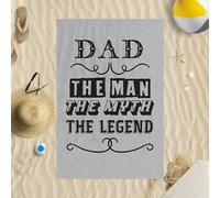 Papà L'Uomo Il Mito Asciugamano Da Spiaggia In Microfibra 58x39" Regalo Per Papà