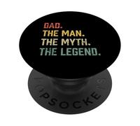 Papà. L'uomo. Il mito. La leggenda. Design con testo invecchiato PopSockets PopGrip Adesivo