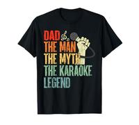 papà l'Uomo Il Mito La Leggenda Retro Karaoke papà Maglietta
