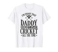 papà Non Gioca a Cricket Tutto Il Tempo Maglietta