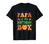 Papa Of The Birthday Boy Lion Family Party Decorazioni Maglietta