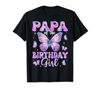 Papà Of The Birthday Girl Butterfly Family Matching Maglietta
