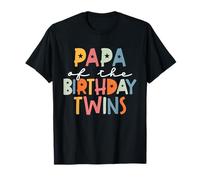 papà of The Birthday Twins Festa di Compleanno per Bambini Great Daddy Twins Maglietta