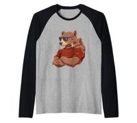 papà Orso Dadabear - papà Orso E I Suoi Cuccioli Maglia con Maniche Raglan