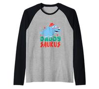 Papà Papà Saurus Rex Dinosauro Dino per Padre Maglia con Maniche Raglan
