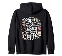 papà per La Seconda Volta Padre in Attesa Annuncio caffè Felpa con Cappuccio