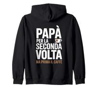 papà per La Seconda Volta Padre in Attesa Annuncio caffè Felpa con Cappuccio