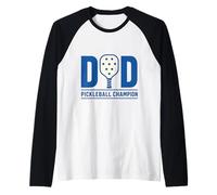 papà Pickleball Champion Paddle Player Grafica Maglia con Maniche Raglan