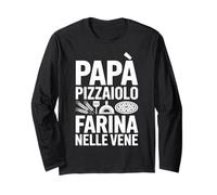 papà Pizzaiolo Pizza Uomo Frase Simpatica Maglia a Manica