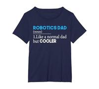 papà robotica Come Un Padre Normale, ma Modello più Fresco Maglietta, Donna Plus-Size, Navy, 6X