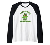 Papa-Saurus Funny Cute Dinosaur Family Titoli Maglia con Maniche Raglan