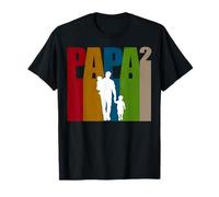 Papà Squared Festa del Papà Due Ragazzi Due Figli Padre Retro Maglietta