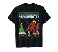 Papa Squatch Bigfoot Babbo Natale Brutto Pigiama per papà Maglietta