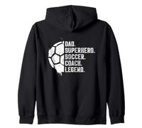 Papà Supereroe Calcio Coach Leggenda Felpa con Cappuccio
