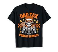 papà Tax Servizio Pubblico Halloween Scheletro Trick or Treat Dad Maglietta